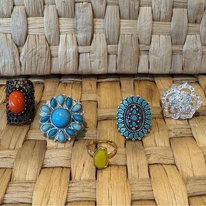 Jewelry Rings NWOT mixed styles colors sizes costume jewelry ring bundle